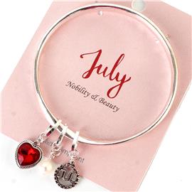 July Charm Bangle Bracelet