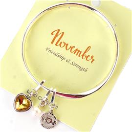 November Charm Bangle Bracelet