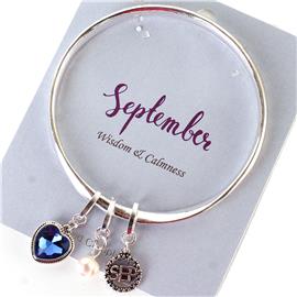 September Charm Bangle Bracelet