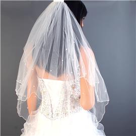 Pearls Shoulder  Wedding Veil