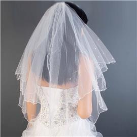 Pearls Shoulder  Wedding Veil