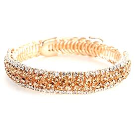 Rhinestones Casting Bangle Bracelet