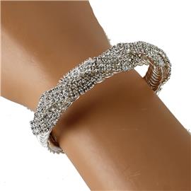 Rhinestones Swirl Bangle Bracelet