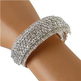 Rhinestones Casting Bangle Bracelet