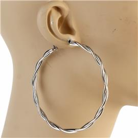 80mm Metal Braid Hoop Earring