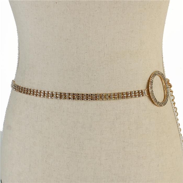 Metal Fashion Rhinestones Round Belt - D&D Florida Import