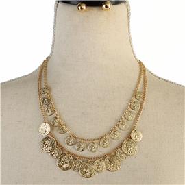 Chain Coins Necklace Set
