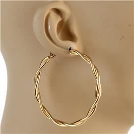60mm Metal Braid Hoop Earring