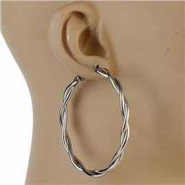 60mm Metal Braid Hoop Earring