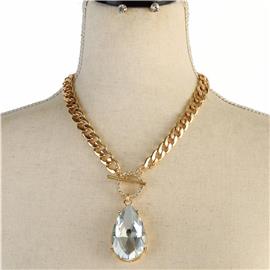 Chain Tardrop Necklace Set