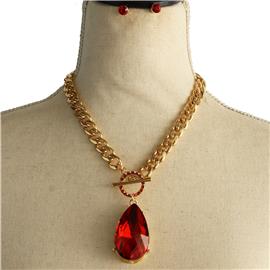 Chain Tardrop Necklace Set