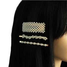 3 pcs Pearl Hair Pins In Square Shape