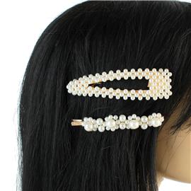 2 pcs Pearl Hair Pins In Square Shape