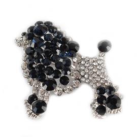 Crystal Dog Brooch