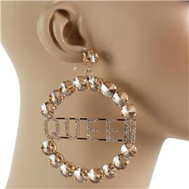 Crystal Round Queen Earring