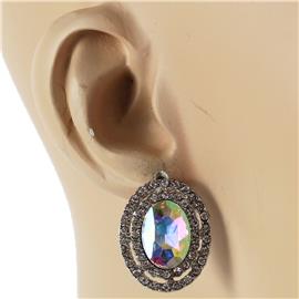 Crystal Stud Oval Earring