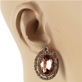 Crystal Stud Oval Earring