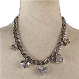 Metal Koreana Charms Heart Necklace