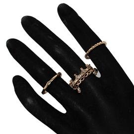 Metal Stones Multi Midi Rings