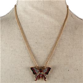 28mm Metal Pendant Butterfly Necklace