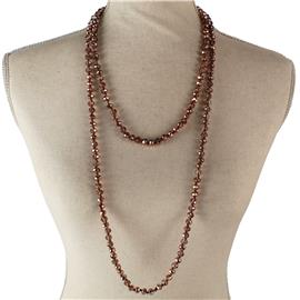 8mm Crystal Beads Long Necklace