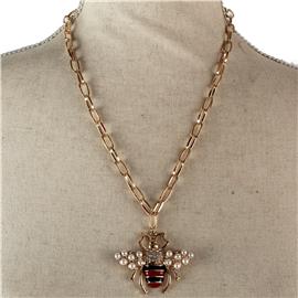 Metal Pendant Bee Necklace