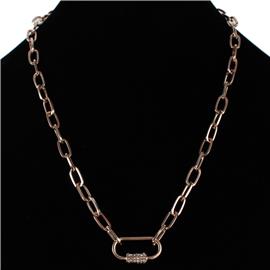 Metal Oval Chain Necklace