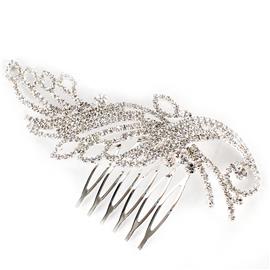 Rhinestones Swirl Leaf Hair Comb