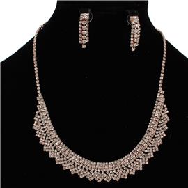 Rhinestones Casting Necklace Set