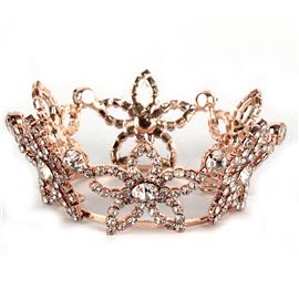Rhinestones Flower Mini Crown