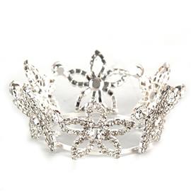 Rhinestones Flower Mini Crown