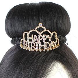 Rhinestone Happy Birthday Mini Tiara