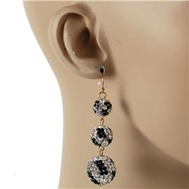 Rhinestones Dangling Balls Earring