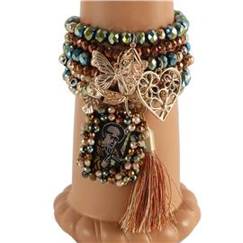 Fashion Charms Crystal Beads Multi-Bracelet