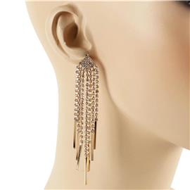 Rhinestone Fringed Earring