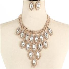 Fashion Rhinestone Crystal Necklace Set