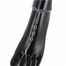 Rhinestones Anklet With Ring