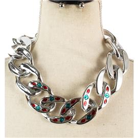 Metal Link Necklace Set