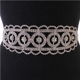 Rhinestones Swirl Round Belt