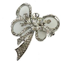 Crystal Bow Brooch