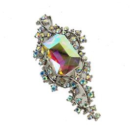 Crystal Square Swirl Brooch