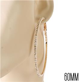 60MM Rhinestones Hoop Earring