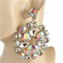 Crystal Round Clip-On Earring