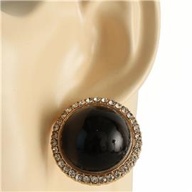 Pearl With Rhinestones Clip-On Earring