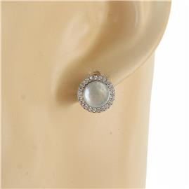 CZ Opal Round Earring