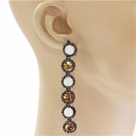 Crystal Round Long Earring