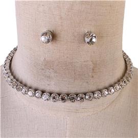 Crystal Choker Necklace Set