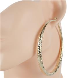 70mm Metal Hammered Hoop Earring