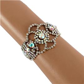 Rhinestones Flower Bracelet