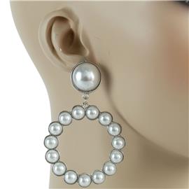 Pearl Metal Dangling Earring